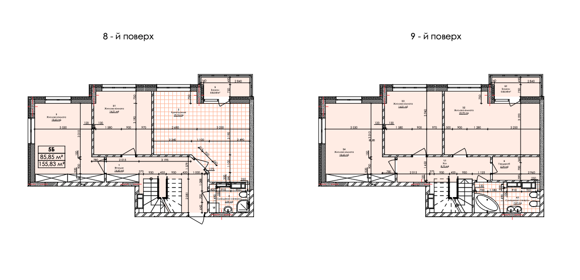 Дворівнева 155.83 м² в ЖК Бережанський від 28 000 грн/м², Київ