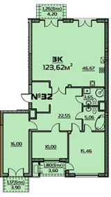 3-кімнатна 123.62 м² в ЖК Бородіно від 23 100 грн/м², Запоріжжя