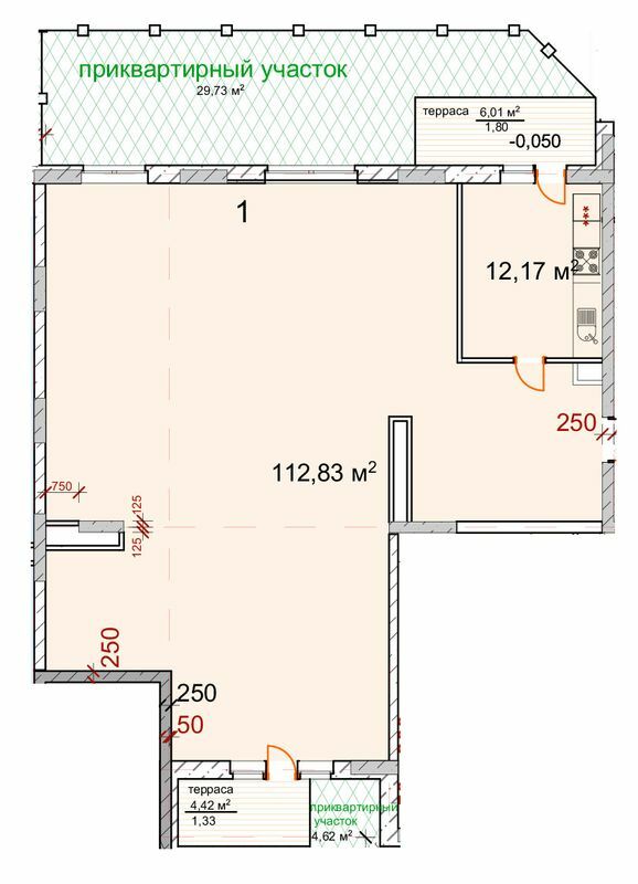 4-комнатная 128 м² в ЖК Корона Ренессанса от 22 200 грн/м², Запорожье