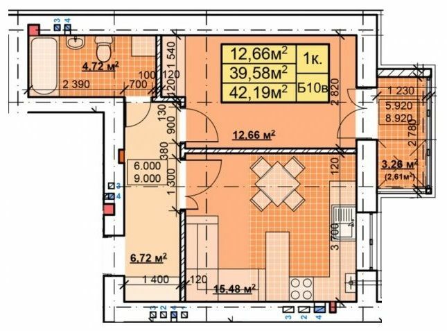 1-комнатная 42.19 м² в ЖК Парковый городок от 16 000 грн/м², Ивано-Франковск