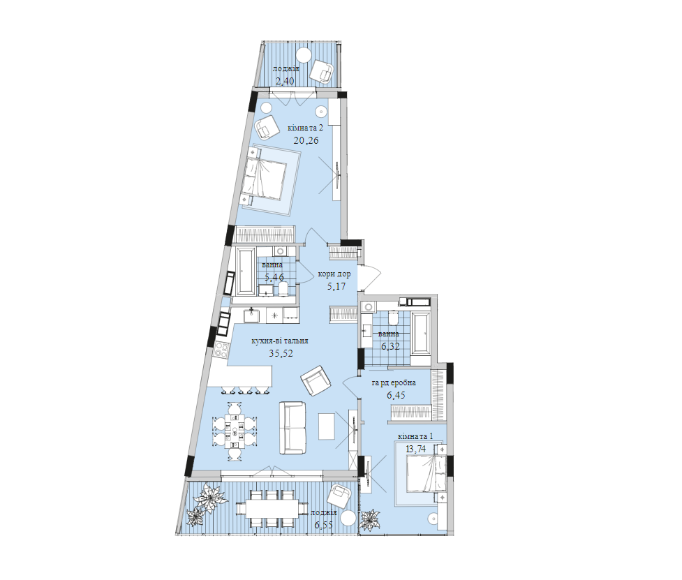 2-комнатная 101.88 м² в ЖК Park Lake City от 34 086 грн/м², с. Подгорцы