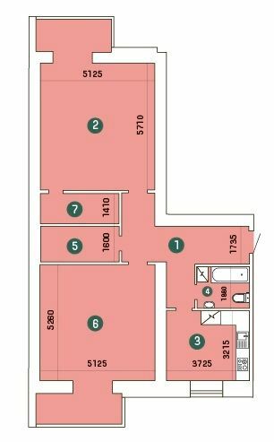 2-комнатная 108.11 м² в ЖК Заречный от 16 200 грн/м², Сумы