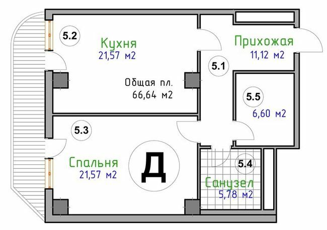 1-комнатная 66.64 м² в ЖК Адмирал от 28 900 грн/м², Николаев