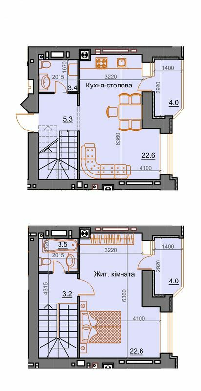 Дворівнева 68.6 м² в ЖК Курортний від 15 250 грн/м², Миколаїв