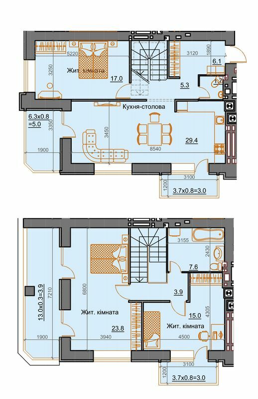 Дворівнева 124.7 м² в ЖК Курортний від 15 250 грн/м², Миколаїв