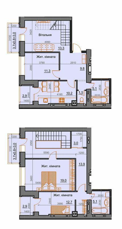 Дворівнева 116.7 м² в ЖК Курортний від 14 950 грн/м², Миколаїв