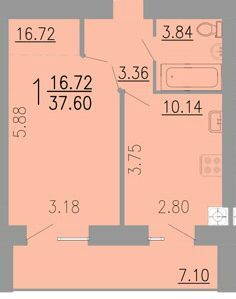 1-кімнатна 37.6 м² в ЖК Прем'єр Хаус від 22 400 грн/м², Миколаїв