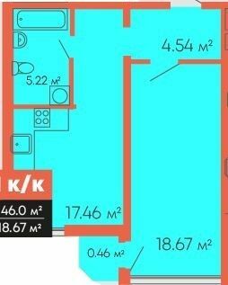 1-кімнатна 46 м² в Мкрн Цивільний посад від 12 800 грн/м², Миколаїв