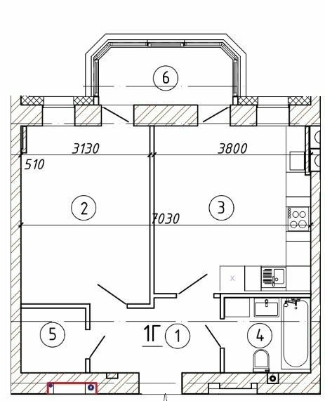 1-кімнатна 42.97 м² в ЖК Barbara від 17 750 грн/м², м. Горишні Плавні