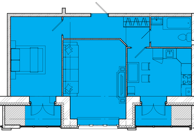 2-комнатная 58.02 м² в ЖК Днепровская Ривьера от 19 000 грн/м², г. Кременчуг
