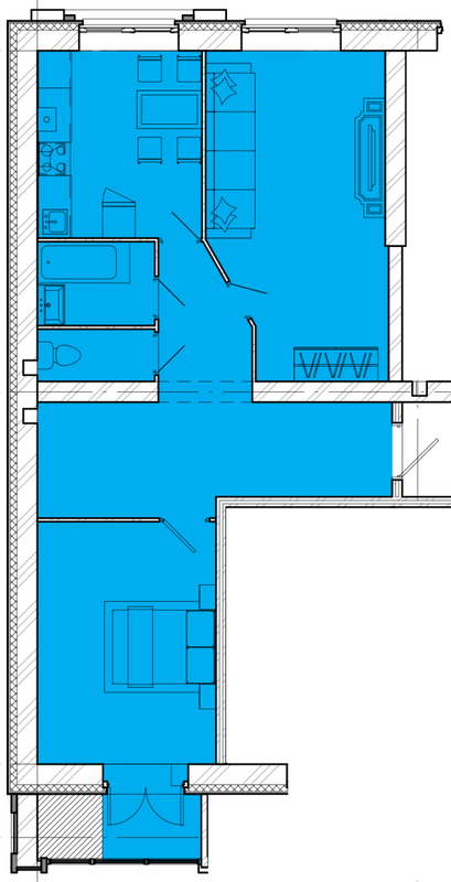 2-комнатная 65.34 м² в ЖК Днепровская Ривьера от 19 000 грн/м², г. Кременчуг