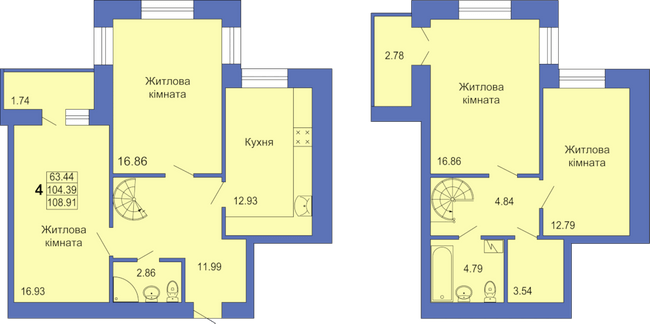 Дворівнева 108.91 м² в ЖК на вул. Миру, 18В від 23 000 грн/м², Полтава