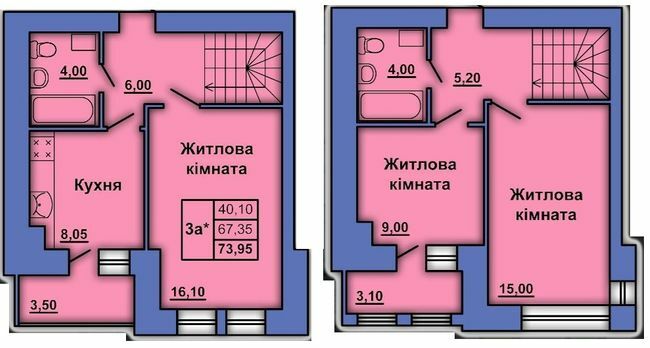 Двухуровневая 73.95 м² в ЖК на ул. Степного Фронта, 20 от 23 000 грн/м², Полтава