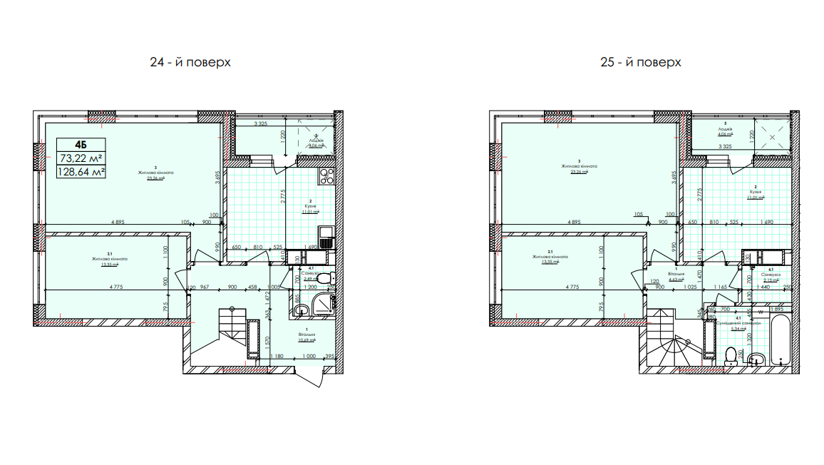 2-комнатная 128.64 м² в ЖК Бережанский от 22 000 грн/м², Киев
