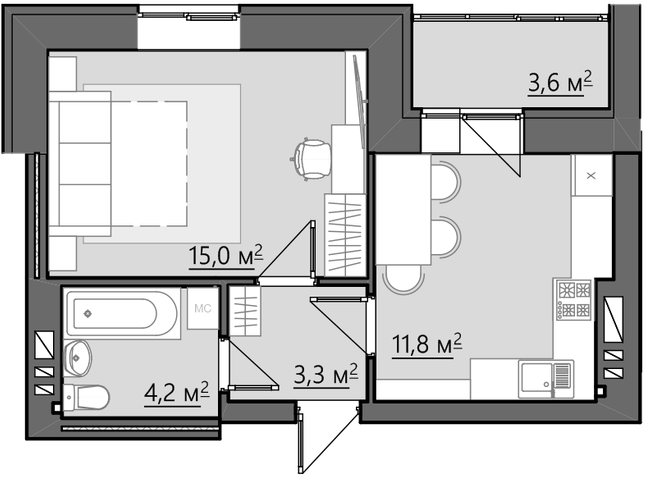 1-кімнатна 37.9 м² в ЖК Сімейний від 16 500 грн/м², Рівне