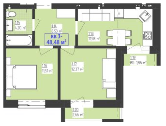 Дворівнева 48.48 м² в КБ FAMILIYA від 15 150 грн/м², Рівне