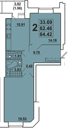 2-кімнатна 64.42 м² в ЖК Галичина від 20 000 грн/м², Тернопіль