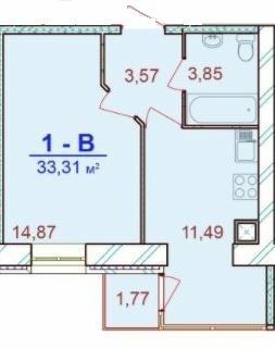 1-кімнатна 33.31 м² в ЖК Європейський Двір від 12 500 грн/м², Чернігів