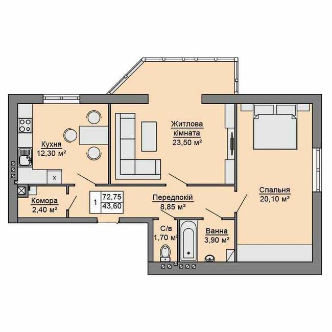 2-комнатная 72.75 м² в ЖК Сучасне житло от 15 000 грн/м², г. Сторожинец