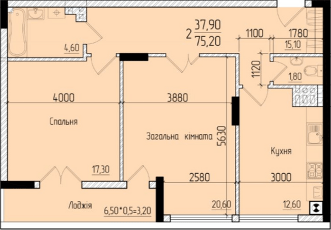 2-комнатная 75.2 м² в ЖК Comfort Hall от 18 500 грн/м², Черновцы