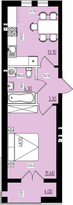 1-кімнатна 40.3 м² в КБ White and Wood від 35 400 грн/м², Чернівці