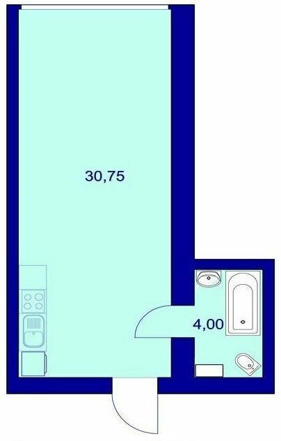 1-кімнатна 34.52 м² в ЖК Милі квартири від 21 000 грн/м², с. Мила