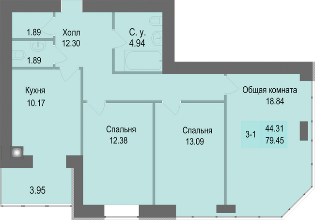 3-комнатная 79.45 м² в ЖК Софиевская сфера от 19 000 грн/м², с. Софиевская Борщаговка