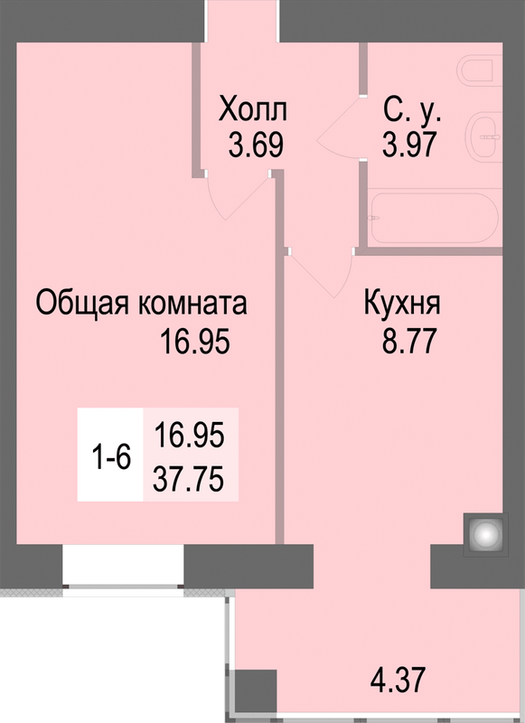 1-комнатная 37.75 м² в ЖК Софиевская сфера от 30 500 грн/м², с. Софиевская Борщаговка