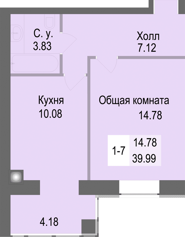 1-комнатная 39.99 м² в ЖК Софиевская сфера от 30 500 грн/м², с. Софиевская Борщаговка