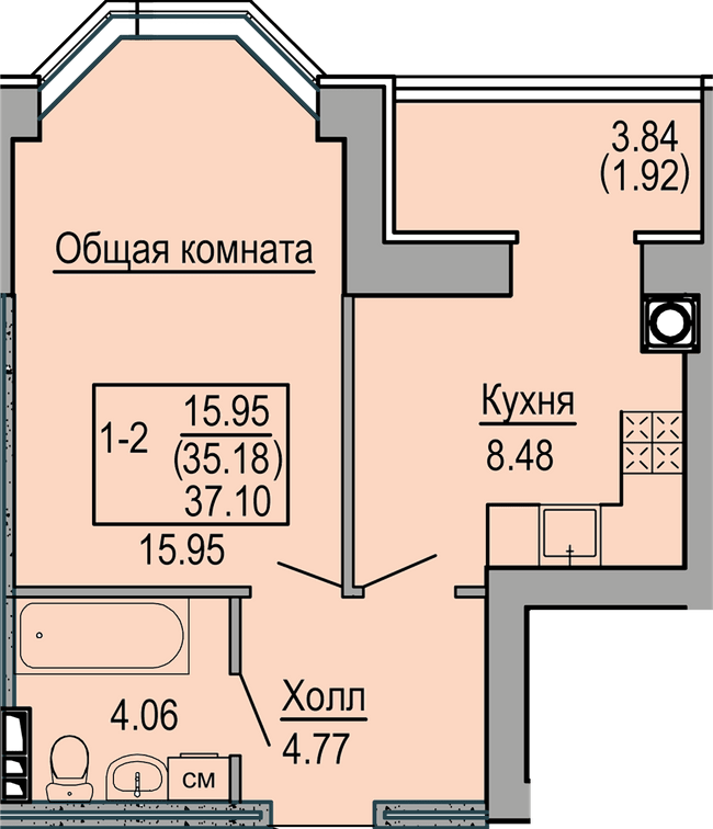 1-кімнатна 37.1 м² в ЖК Софіївська сфера від 30 500 грн/м², с. Софіївська Борщагівка