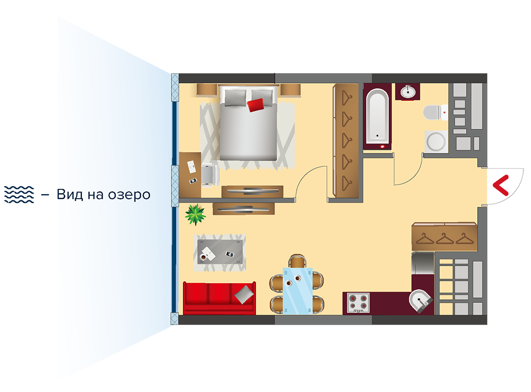 1-комнатная 42.7 м² в ЖК SALUT! от 51 100 грн/м², Киев