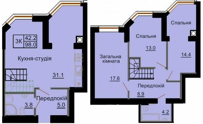 Двухуровневая 98 м² в ЖК София Клубный от 24 000 грн/м², с. Софиевская Борщаговка