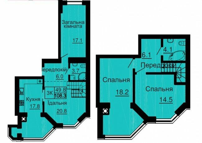 Дворівнева 108.3 м² в ЖК Софія Резіденс від 29 000 грн/м², с. Софіївська Борщагівка
