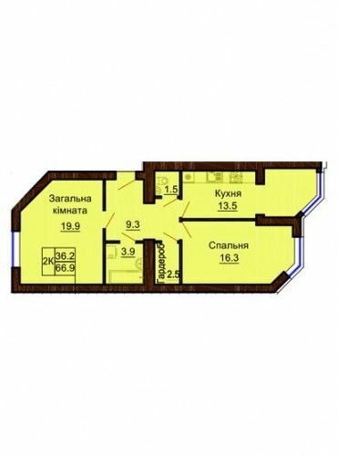 2-комнатная 66.9 м² в ЖК София Сити от 33 000 грн/м², с. Софиевская Борщаговка
