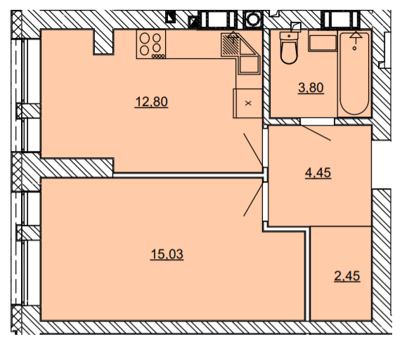 1-кімнатна 38.53 м² в ЖК Найкращий квартал від 29 450 грн/м², м. Ірпінь