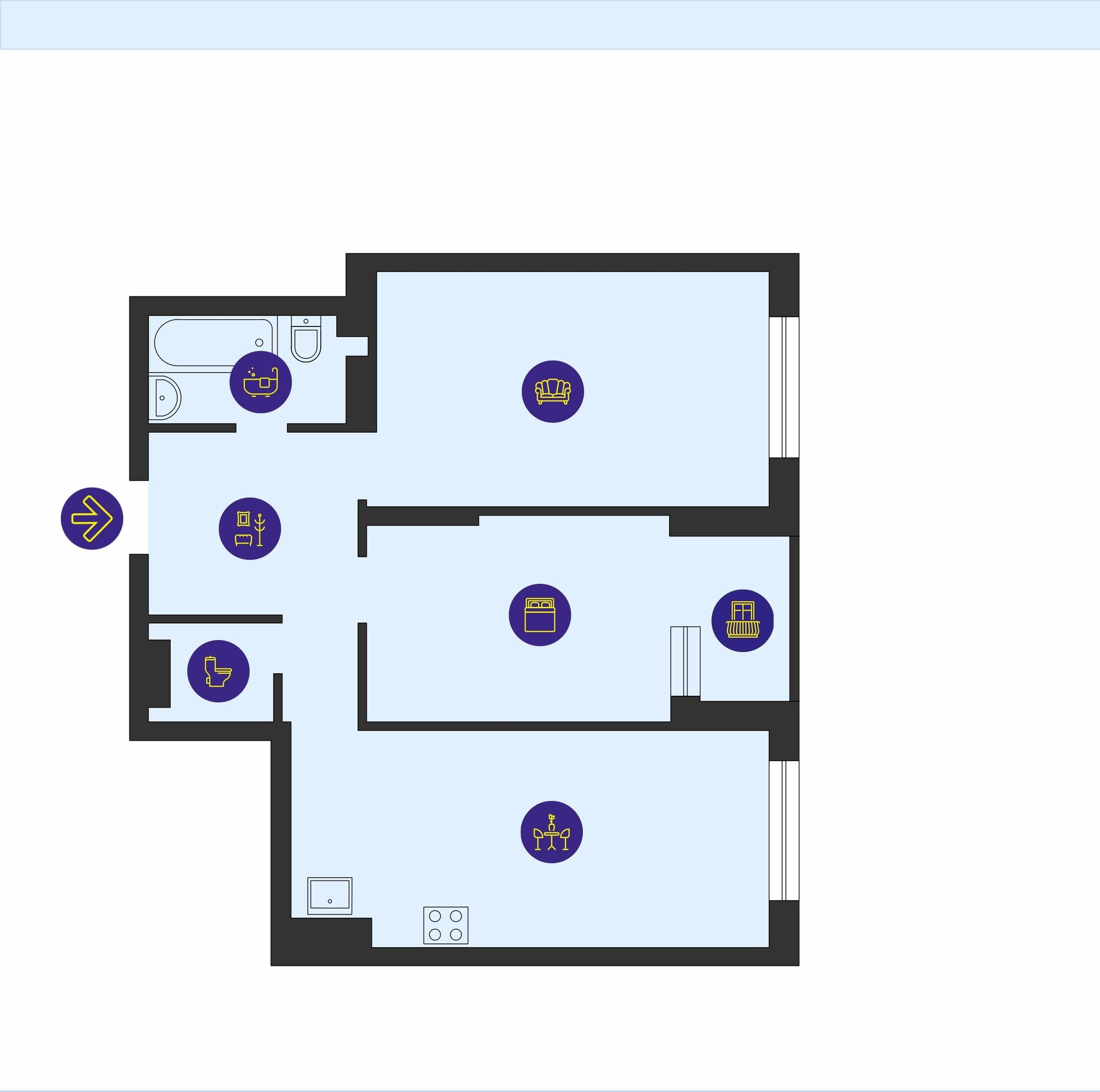 2-комнатная 63.9 м² в ЖК Урловский-1 от 29 850 грн/м², Киев