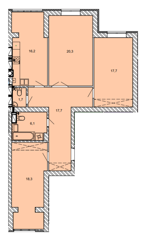 3-кімнатна 98 м² в ЖК Найкращий квартал від 27 000 грн/м², м. Ірпінь