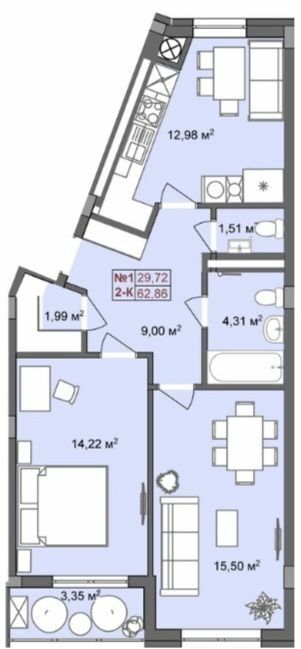 2-комнатная 62.86 м² в ЖК RedWood от 23 750 грн/м², пгт Брюховичи