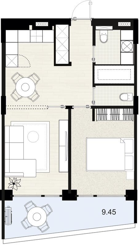 2-кімнатна 47 м² в ЖК Primorsky Residence від 22 150 грн/м², м. Южне