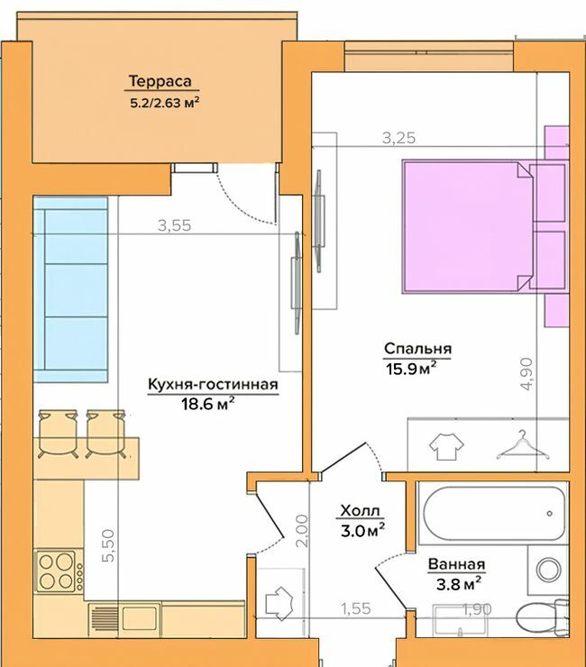 1-комнатная 43.9 м² в ЖК Vesna от 21 350 грн/м², Запорожье