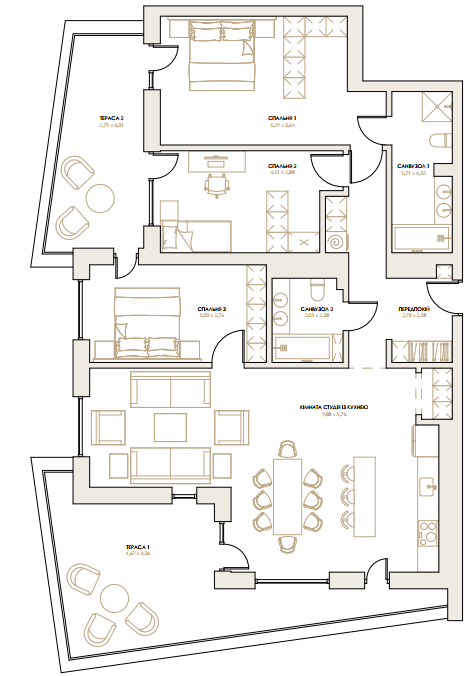 3-кімнатна 132.49 м² в ЖК Artynov Hall від 43 250 грн/м², Вінниця