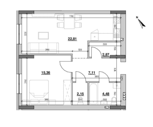 1-комнатная 55.14 м² в ЖК Ріел Сіті от 19 145 грн/м², Львов