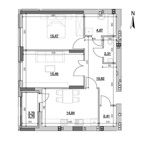 2-комнатная 69.88 м² в ЖК Ріел Сіті от 23 104 грн/м², Львов