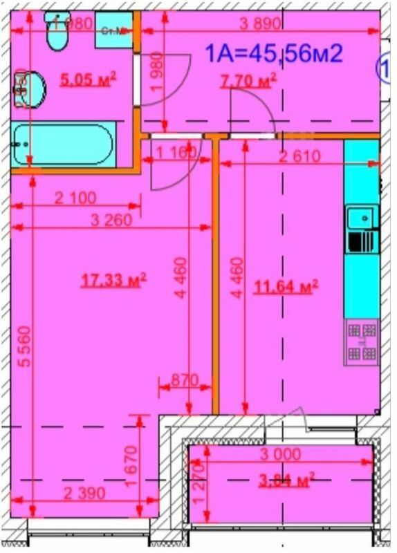 1-кімнатна 45.56 м² в ЖК Grand Comfort від 14 000 грн/м², с. Михайлівка-Рубежівка