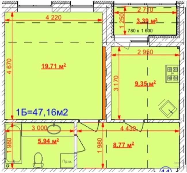 1-комнатная 47.16 м² в ЖК Grand Comfort от 15 000 грн/м², с. Михайловка-Рубежовка