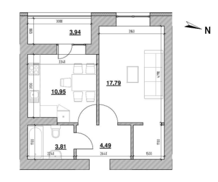 1-комнатная 41.09 м² в ЖК Шенген от 20 070 грн/м², Львов