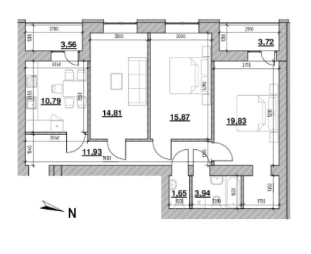 3-комнатная 85.66 м² в ЖК Шенген от 23 700 грн/м², Львов