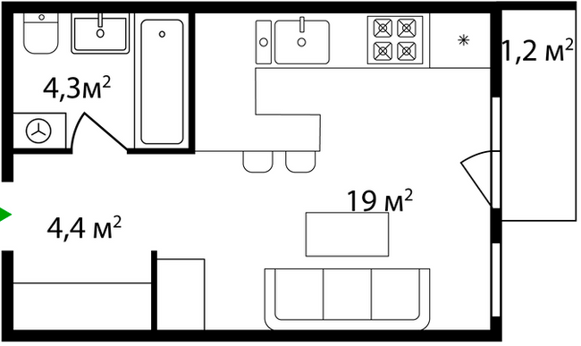 1-комнатная 29 м² в ЖК Grand Hills от 29 200 грн/м², Ужгород