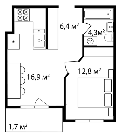 1-кімнатна 42 м² в ЖК Grand Hills від 29 200 грн/м², Ужгород