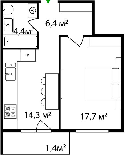 1-комнатная 44 м² в ЖК Grand Hills от 21 950 грн/м², Ужгород